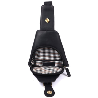Jasper – Leather Crossbody Sling Bag for Men Black - Greenwood Leather