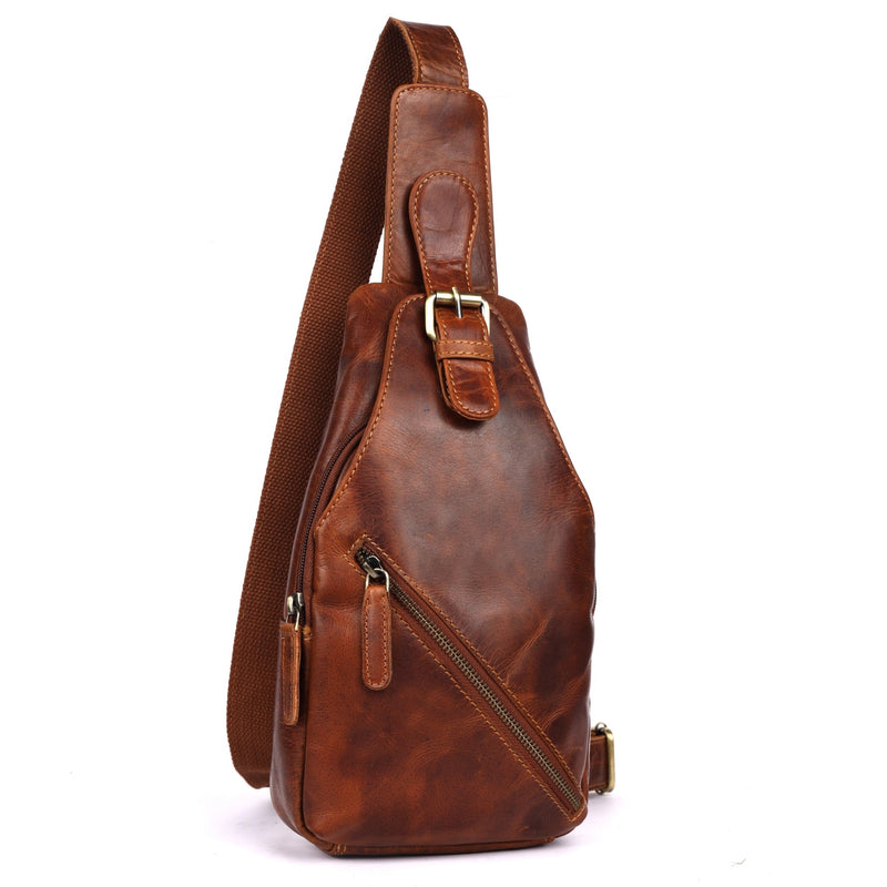 Jasper – Vintage Leather Crossbody Sling Bag for Men Tan