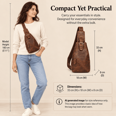 Jasper – Vintage Leather Crossbody Sling Bag Tan - Greenwood Leather