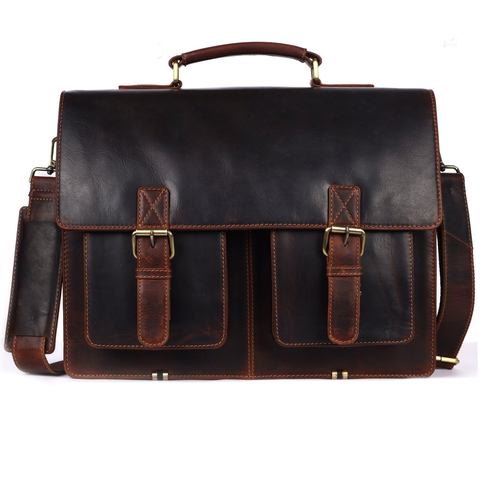 Josh Full-Grain Leather Briefcase – Large Business Bag - Greenwood Leather - Greenwood Leather
