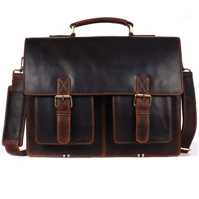 Josh Full-Grain Leather Briefcase – Large Business Bag - Greenwood Leather - Greenwood Leather
