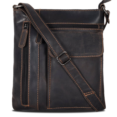 Ladies Cross Body Leather Bag Lucy - Brown - Greenwood Leather