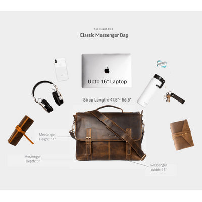 Leather Laptop Bag Portland - Greenwood Leather