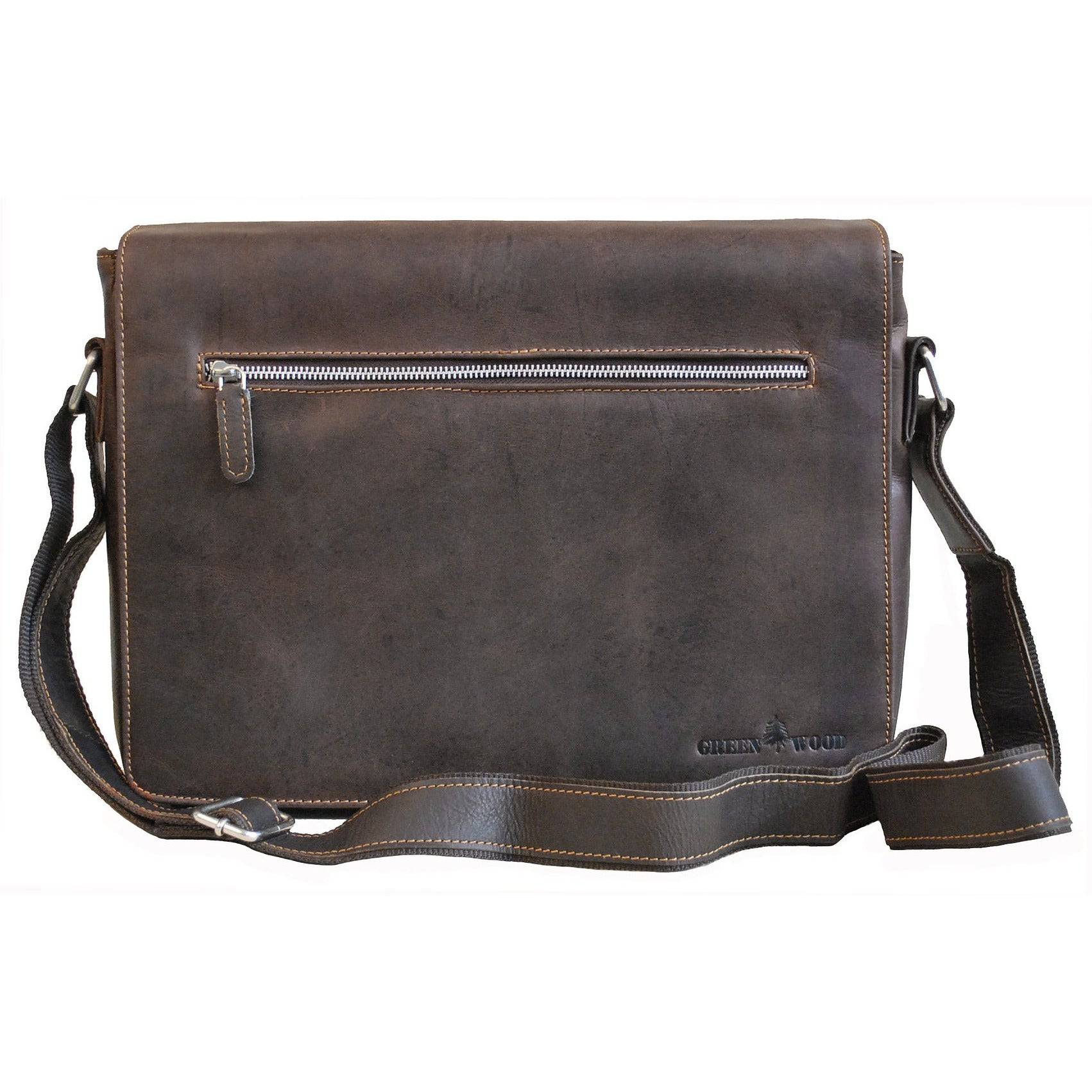 Leather Laptop Bag Richard - Greenwood Leather |  Brown