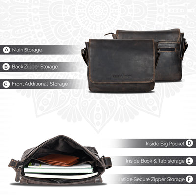 Smart Messenger Mini Steven 11" - Leather Greenwood Bag | The Greenwood Leather Online Shop Australia