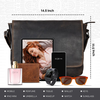 Smart Messenger Mini Steven 11" - Leather Greenwood Bag | The Greenwood Leather Online Shop Australia