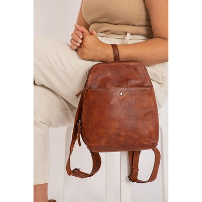 Leather Backpack Perth - Cognac - Greenwood Leather