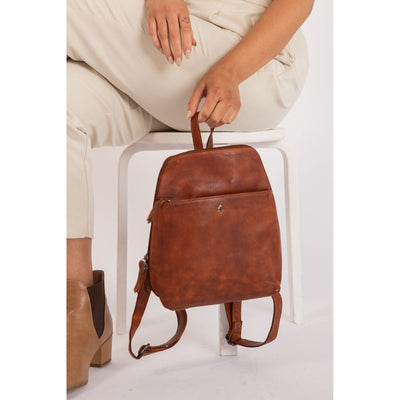 Leather Backpack Perth - Cognac - Greenwood Leather