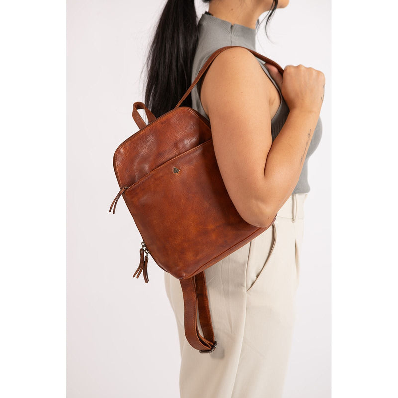 Leather Backpack Perth - Cognac - Greenwood Leather