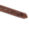 Embossed Leather Belt - Dark Brown - With Western Style Buckle - Greenwood Leather