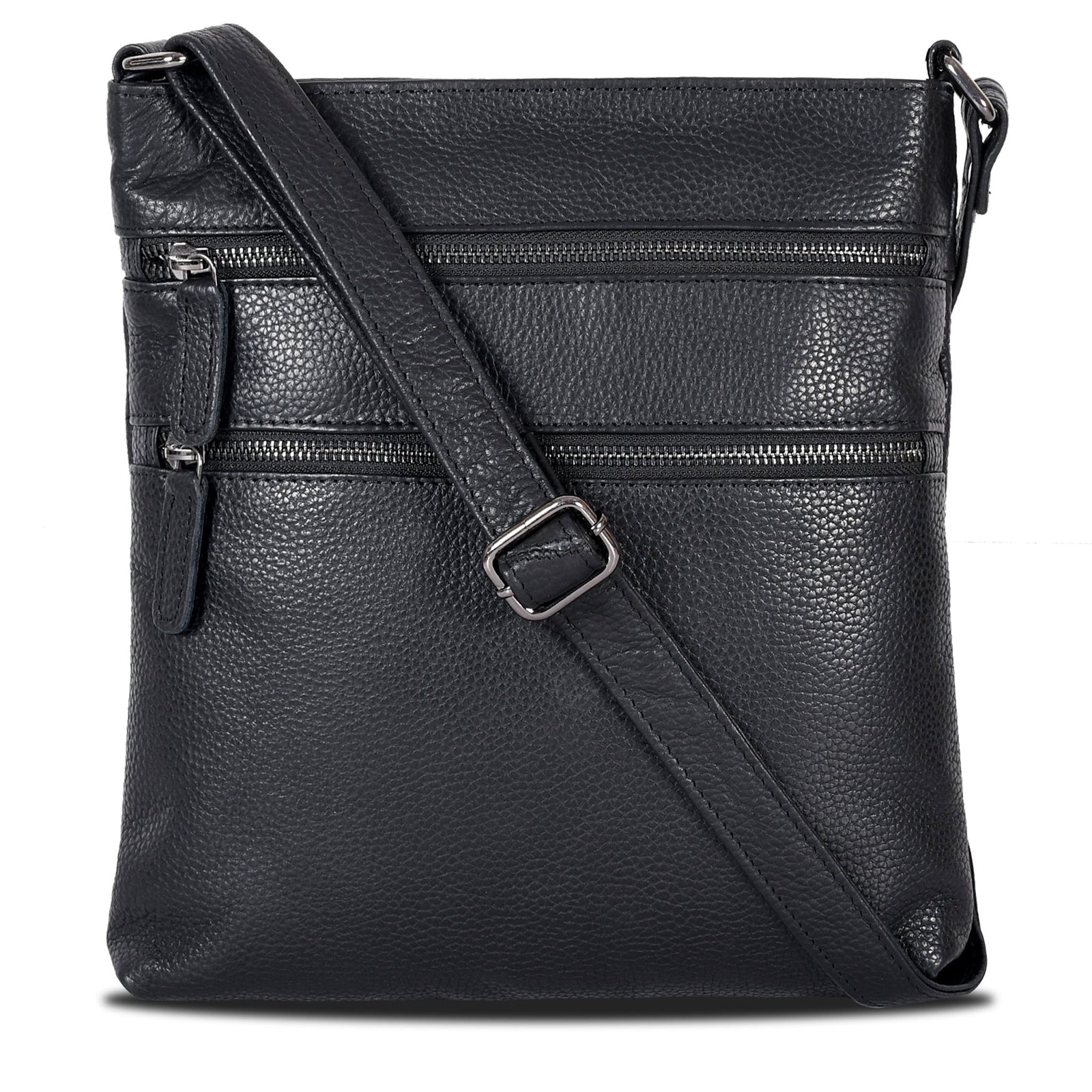 Leather Crossbody Purse - Black - Greenwood Leather