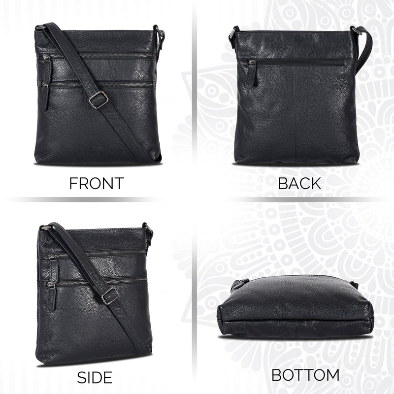 Leather Crossbody Purse - Black - Greenwood Leather