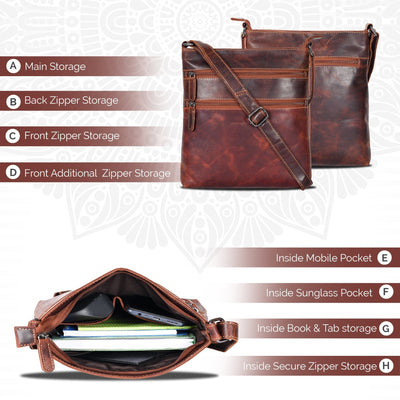 Leather Crossbody Purse - Sandel - Greenwood Leather
