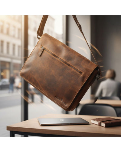 Leather Laptop Bag Berlin - Sandel - Greenwood Leather