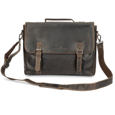 Leather Laptop Bag Portland - Brown - Greenwood Leather