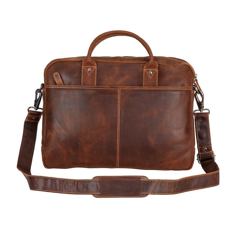 Leather Laptop Bag “Regent” – Full - Grain Leather Briefcase (16") - Greenwood Leather