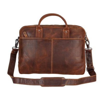 Leather Laptop Bag “Regent” – Full - Grain Leather Briefcase (16") - Greenwood Leather