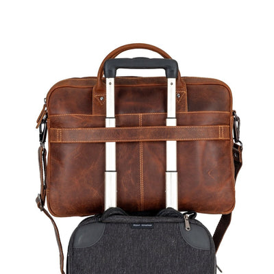 Leather Laptop Bag “Regent” – Full - Grain Leather Briefcase (16") - Greenwood Leather
