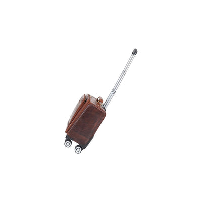 Leather Pilot Briefcase With Wheels Marino