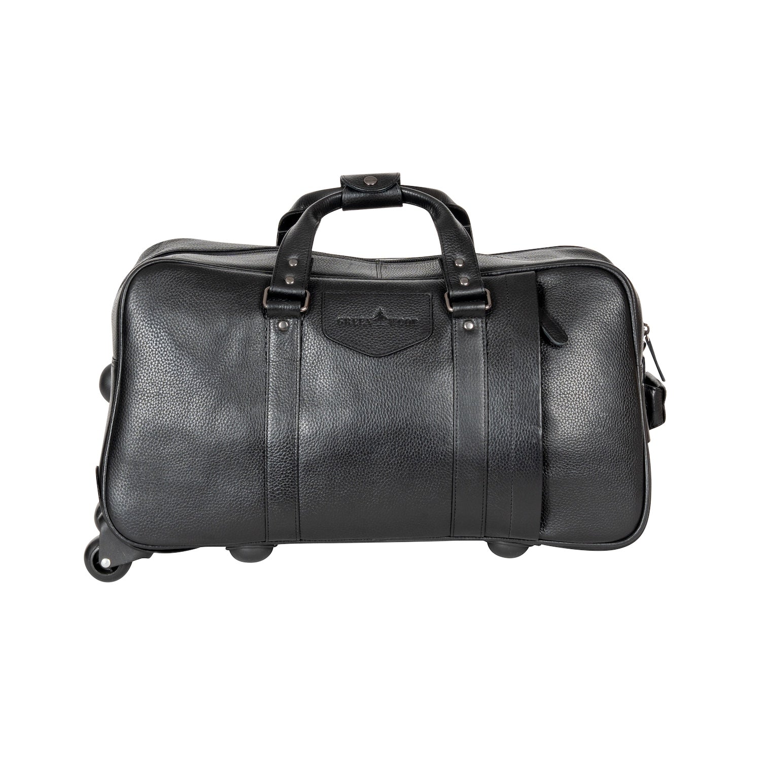 Leather Trolley Travelbag Black Voyager - Greenwood Leather