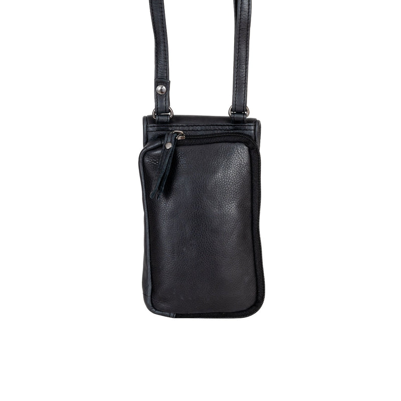 Leather Phone Bag Elk - Black - Greenwood Leather