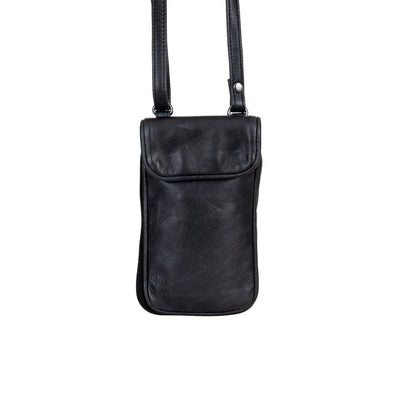 Leather Phone Bag Elk - Black - Greenwood Leather