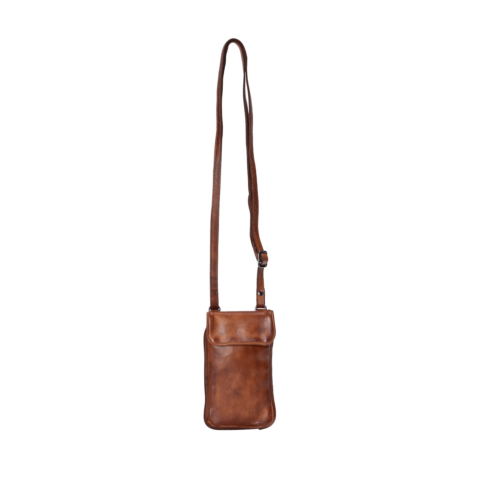 Leather Phone Bag Elk - Cognac