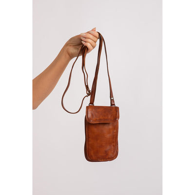 Leather Phone Bag Elk - Cognac - Greenwood Leather