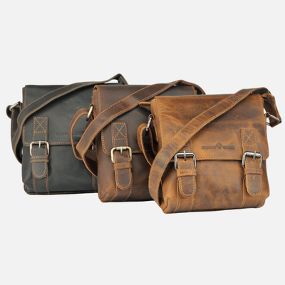 Leather Shoulder Bag Dubbo - Camel - Greenwood Leather