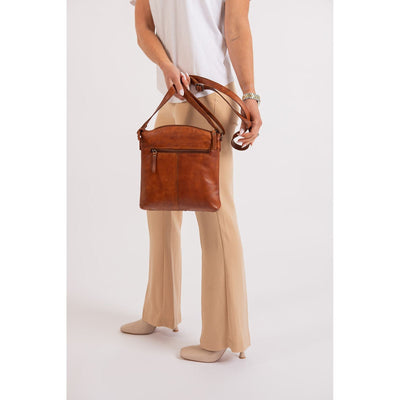 Leather Shoulder Bag Elsa - Cognac - Greenwood Leather