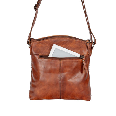 Leather Shoulder Bag Elsa - Cognac - Greenwood Leather