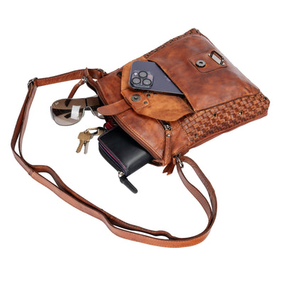 Leather Shoulder Bag Elsa - Cognac - Greenwood Leather