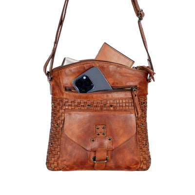 Leather Shoulder Bag Elsa - Cognac - Greenwood Leather