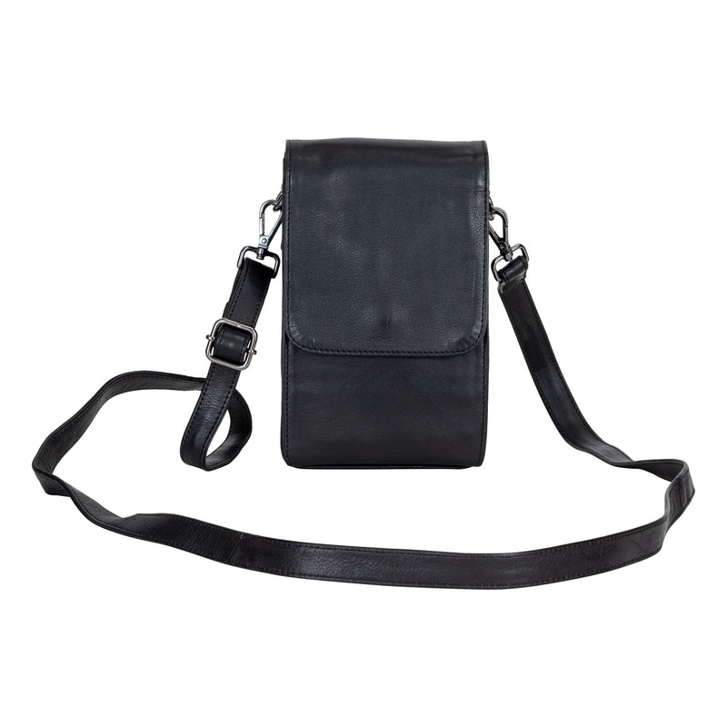 Leather Shoulder Bag Ivy Black - Greenwood Leather