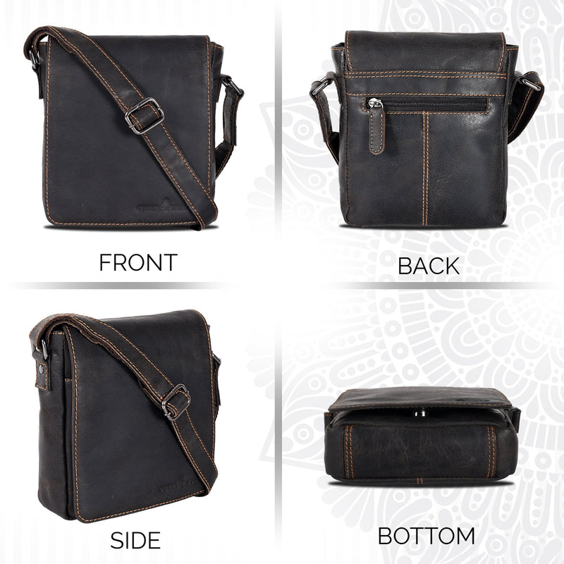 Leather Shoulder Bag Luna - Brown - Greenwood Leather