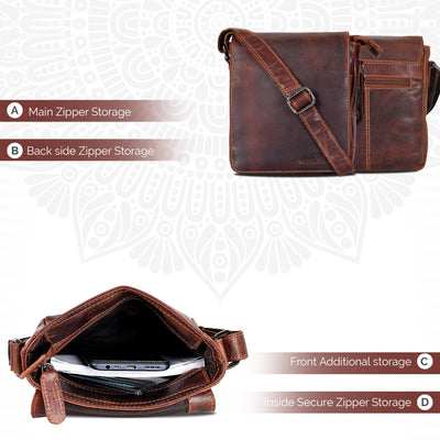 Leather Shoulder Bag Luna - Sandel - Greenwood Leather