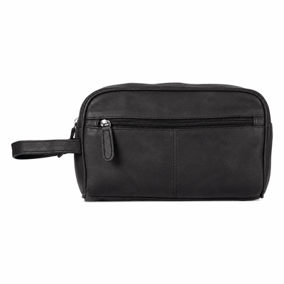 Leather Toiletry Bag Black - Geelong - Greenwood Leather