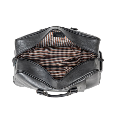 Leather Trolley Travelbag Black Voyager - Greenwood Leather