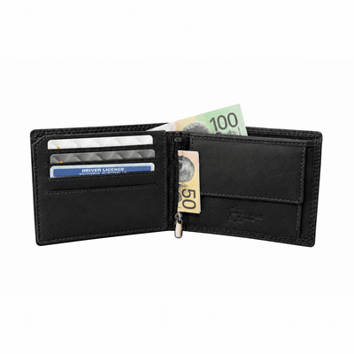 Leather Wallet Lithgow - Black - Greenwood Leather