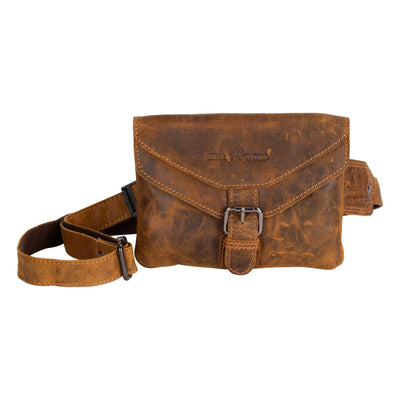 Leather Women Waist Pack Jax - Camel - Greenwood Leather