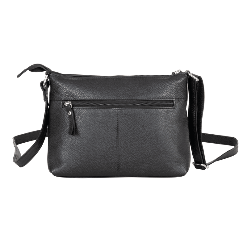 Mila Multi-Pocket Leather Crossbody Bag – Classic Black - Greenwood Leather
