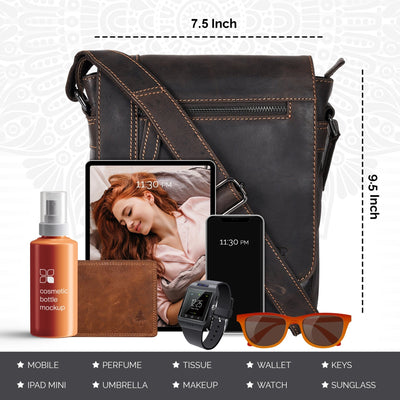Mini - Messenger Henry - Brown - Unisex - Greenwood Leather