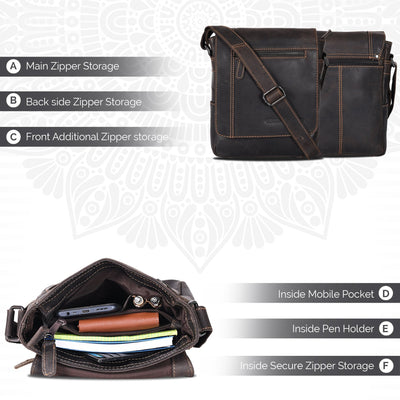 Mini - Messenger Henry - Brown - Unisex - Greenwood Leather