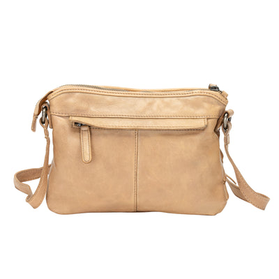 Mila – Diamond Weave Leather Crossbody Bag (Beige)
