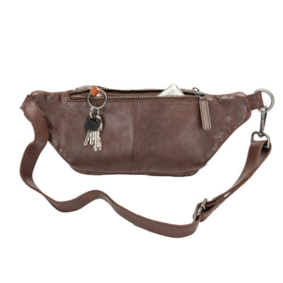 The Rambler Bum Bag – Vintage Dark Brown Leather Waist Bag with Crossbody Strap