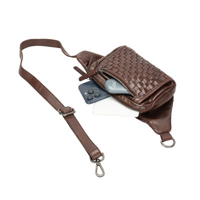 The Rambler Bum Bag – Vintage Dark Brown Leather Waist Bag with Crossbody Strap