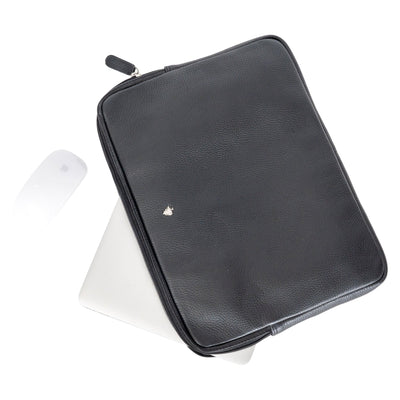 ProGuard Black Leather Laptop Sleeve 14 / 15 Inch - Greenwood Leather