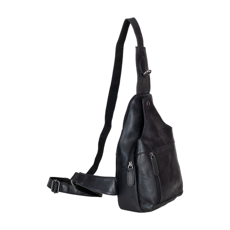 Ranger Black Leather Sling Bag – Chest Crossbody