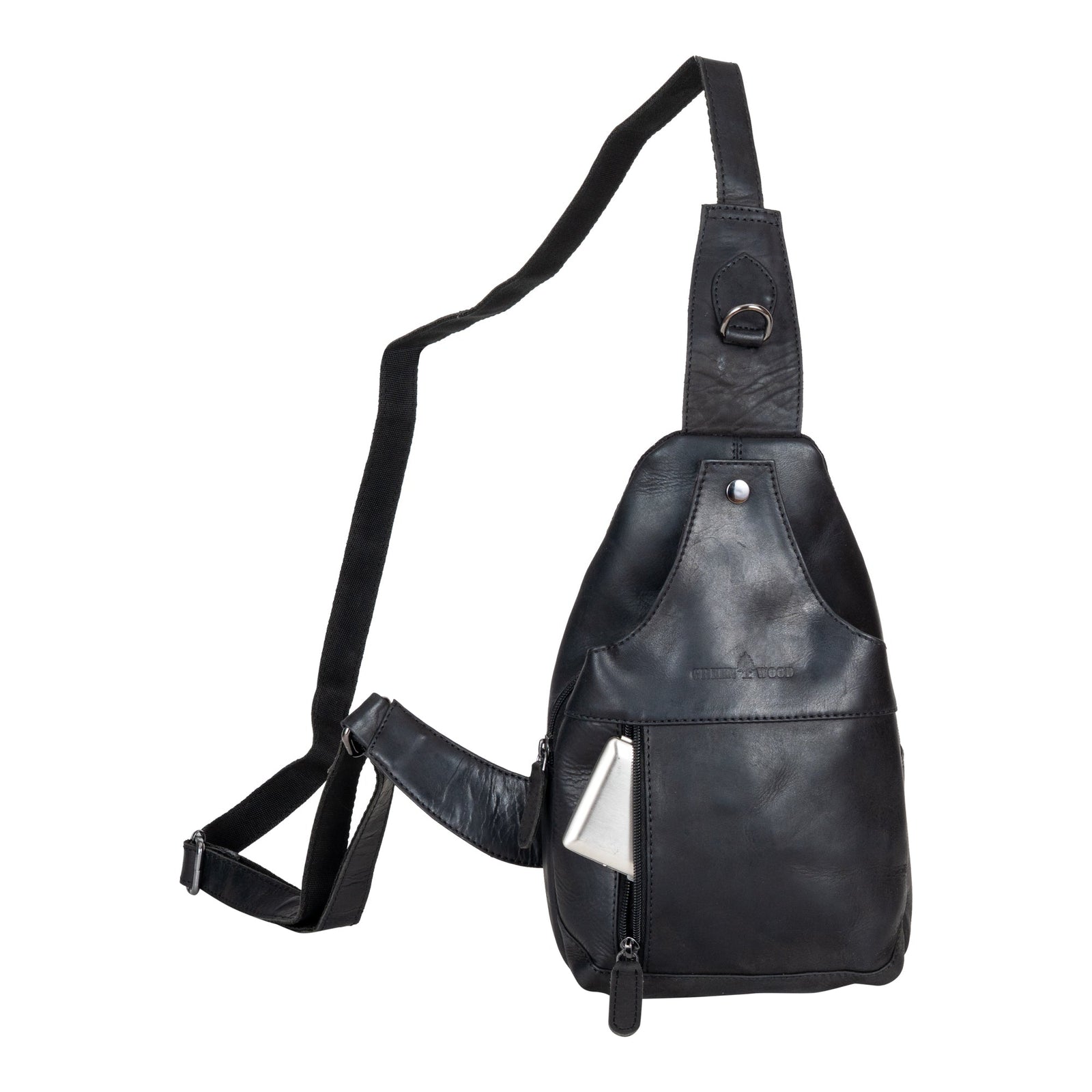Ranger Black Leather Sling Bag – Chest Crossbody
