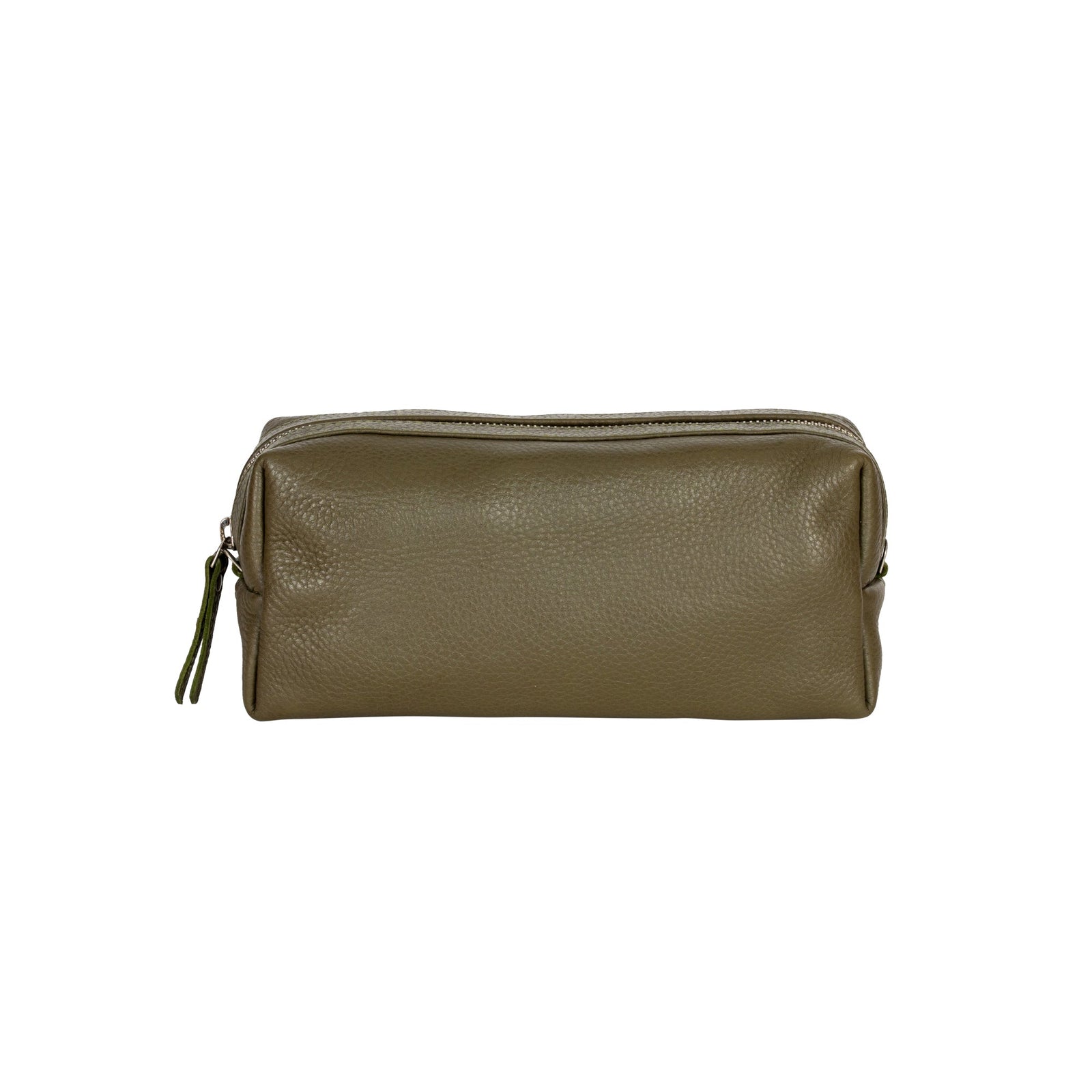 Ruby Luxe Leather Cosmetic Case Olive Green - Greenwood Leather
